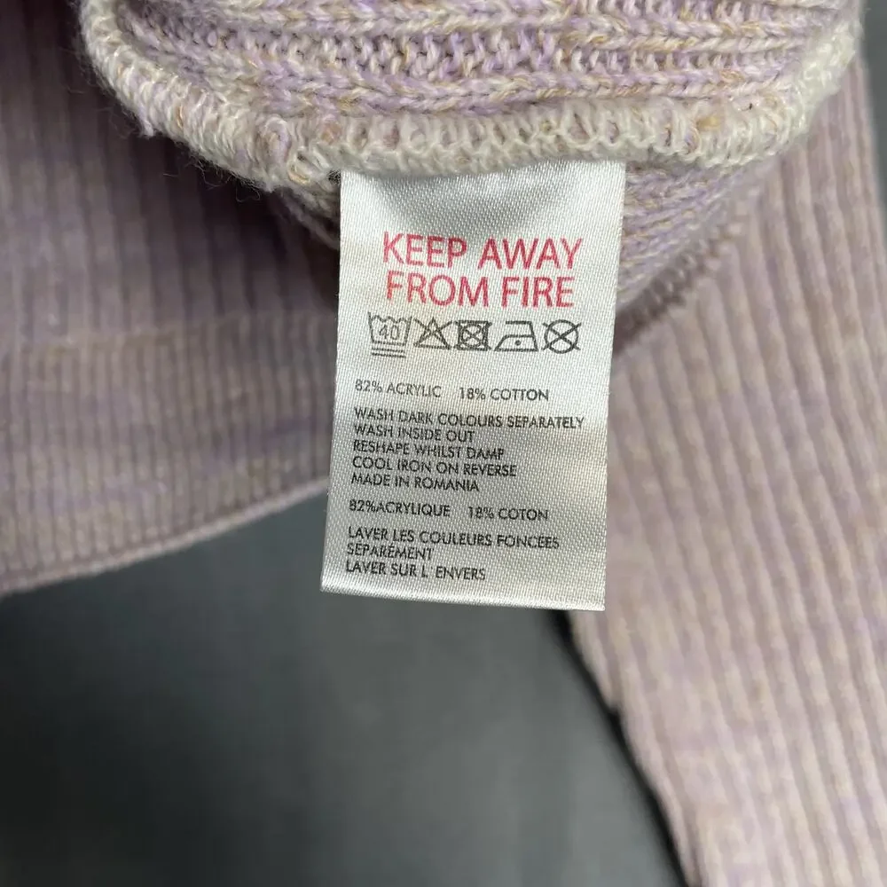 Urban Outfitters Sweater Womens Medium Purple Cropped Ribbed Knit Pullover Soft